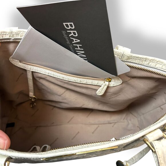 NWOT Brahmin Leather Med Arno Macaroon La Scala Shoulder Tote Handbag + Wallet - Picture 6 of 9